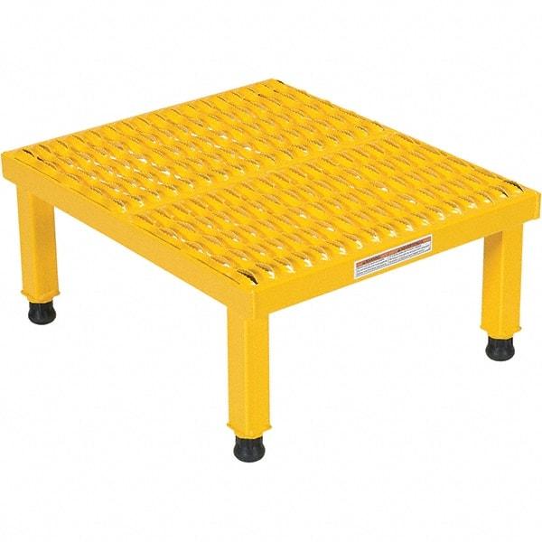 Vestil - 9" High x 19" Wide x 24" Deep, Yellow Step Stand - Steel, 500 Lb Capacity - USA Tool & Supply