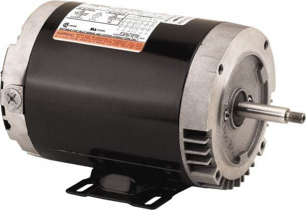 US Motors - 2 hp, ODP Enclosure, No Thermal Protection, 3,510 RPM, 208-230/460 Volt, 60 Hz, Three Phase Standard Efficient Motor - Size 56 Frame, Rigid Mount, 1 Speed, Ball Bearings, 5.5-5.1/2.5 Full Load Amps, F Class Insulation, CCW Lead End - USA Tool & Supply