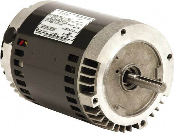 US Motors - 1/5 hp, OPAO Enclosure, Auto Thermal Protection, 1,050 RPM, 208-230 Volt, 60 Hz, Industrial Electric AC/DC Motor - Size 42 Frame, Ring/Stud Mount, 3 Speed, Sleeve Bearings, 3.9 Full Load Amps, B Class Insulation, CW Shaft End - USA Tool & Supply