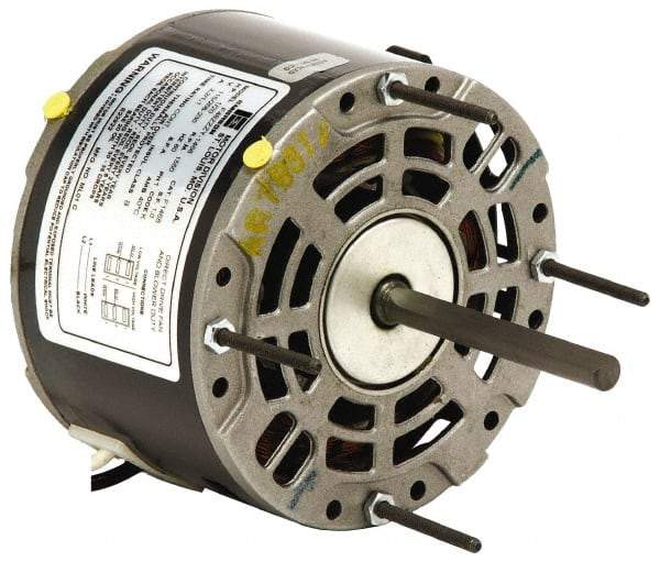 US Motors - 1/4 hp, OAO Enclosure, Auto Thermal Protection, 1,075 RPM, 208-230 Volt, 60 Hz, Industrial Electric AC/DC Motor - Size 48 Frame, Band/Hub/Stud Mount, 2 Speed, Sleeve Bearings, 1.8 Full Load Amps, B Class Insulation, Reversible - USA Tool & Supply