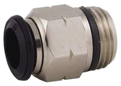 Alpha Technologies - 10mm Outside Diam, 1/2 Universal, Nickel Plated Brass Push-to-Connect Tube Male Connector - 250 Max psi, Tube to Universal Thread Connection, Buna O-Ring - USA Tool & Supply