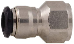Alpha Technologies - 3mm Outside Diam, M5 Metric, Nickel Plated Brass Push-to-Connect Tube Female Connector - 250 Max psi, Tube to Female BSPP Connection, Buna O-Ring - USA Tool & Supply
