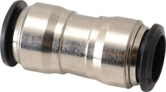 Alpha Technologies - 14mm Outside Diam, Nickel Plated Brass Push-to-Connect Tube Union - 250 Max psi, Tube to Tube Connection, Buna O-Ring - USA Tool & Supply
