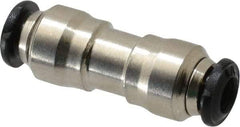 Alpha Technologies - 3mm Outside Diam, Nickel Plated Brass Push-to-Connect Tube Union - 250 Max psi, Tube to Tube Connection, Buna O-Ring - USA Tool & Supply
