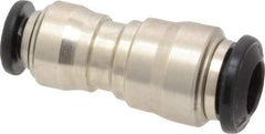 Alpha Technologies - 6 x 4mm Outside Diam, Nickel Plated Brass Push-to-Connect Tube Union - 250 Max psi, Tube to Tube Connection, Buna O-Ring - USA Tool & Supply