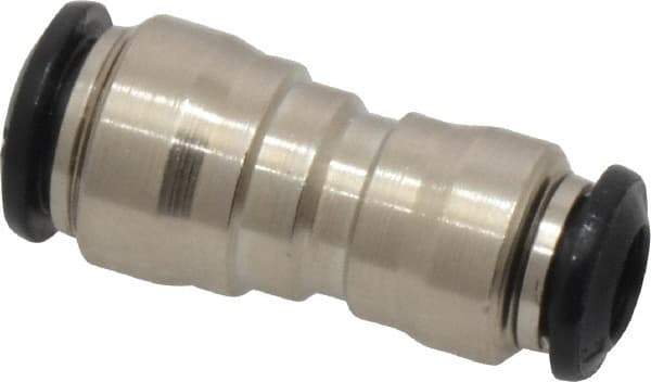 Alpha Technologies - 8 x 6mm Outside Diam, Nickel Plated Brass Push-to-Connect Tube Union - 250 Max psi, Tube to Tube Connection, Buna O-Ring - USA Tool & Supply