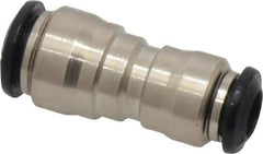Alpha Technologies - 8 x 6mm Outside Diam, Nickel Plated Brass Push-to-Connect Tube Union - 250 Max psi, Tube to Tube Connection, Buna O-Ring - USA Tool & Supply