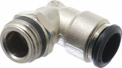 Alpha Technologies - 14mm Outside Diam, 1/2 Universal, Nickel Plated Brass Push-to-Connect Tube Male Swivel Elbow - 250 Max psi, Tube to Universal Thread Connection, Buna O-Ring - USA Tool & Supply