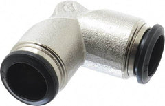 Alpha Technologies - 14mm Outside Diam, Nickel Plated Brass Push-to-Connect Tube Union Elbow - 250 Max psi, Tube to Tube Connection, Buna O-Ring - USA Tool & Supply