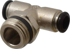 Alpha Technologies - 8mm Outside Diam, 1/2 Universal, Nickel Plated Brass Push-to-Connect Tube Male Swivel Branch Tee - 250 Max psi, Tube to Universal Thread Connection, Buna O-Ring - USA Tool & Supply
