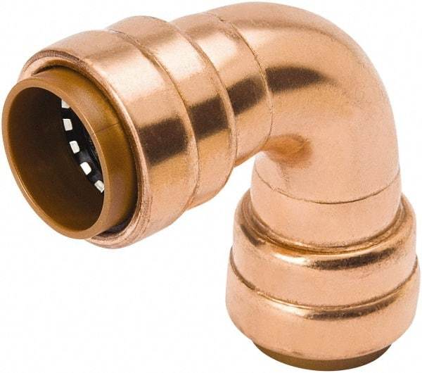 B&K Mueller - 3/4" Tube OD, Metal Push-to-Connect Tube Union Elbow - Tube to Tube Connection, 200 Max psi, Rubber O-Ring - USA Tool & Supply