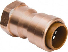 B&K Mueller - 1/2" Outside Diam, Metal Push-to-Connect Tube Female Connector - 200 Max psi, Tube to Female NPT Connection, Rubber O-Ring - USA Tool & Supply
