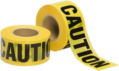 Ability One - 1,000' Long x 3" Wide Roll, Polyethylene, Black & Yellow Barricade Tape - Message: CAUTION - USA Tool & Supply