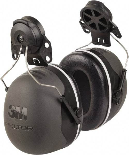 3M - Hard Hat Cap Mounted Black Foam Cushion Earmuffs - 31 NRR Rating - USA Tool & Supply