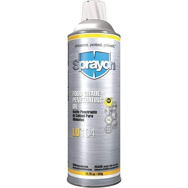 Sprayon - 20 oz Aerosol Spray Lubricant - Clear, -40°F to 475°F, Food Grade - USA Tool & Supply