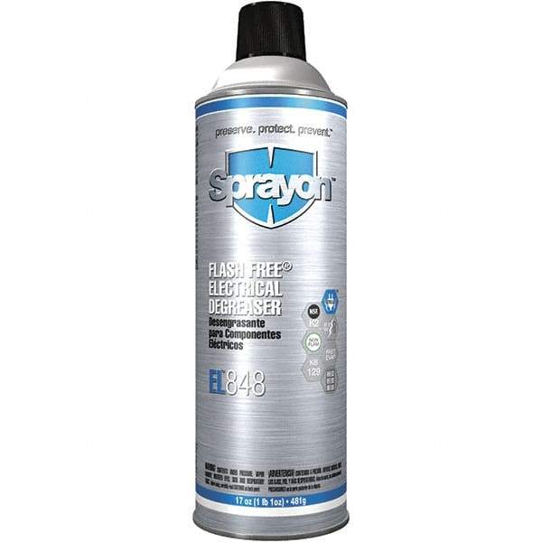 Sprayon - 16 Ounce Aerosol Electrical Grade Cleaner/Degreaser - Nonflammable, Plastic Safe - USA Tool & Supply