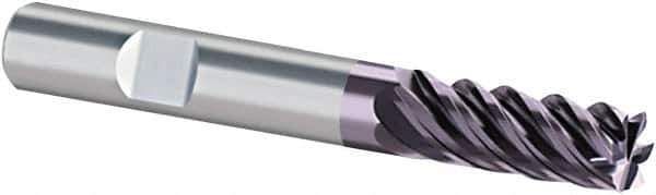 Guhring - 3/4", 5 Flute, Single End, Solid Carbide, Corner Chamfer End Mill - 5" OAL, 45° Helix, Right Hand Flute, 2-1/4" LOC, Right Hand Cut - USA Tool & Supply