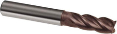 Guhring - 5/8", 2-1/4" LOC, 5/8" Shank Diam, 5" OAL, 4 Flute, Solid Carbide Square End Mill - Single End, Nano-A Finish, Spiral Flute, 36/38° Helix, Centercutting, Right Hand Cut, Right Hand Flute, Series 4258 - USA Tool & Supply