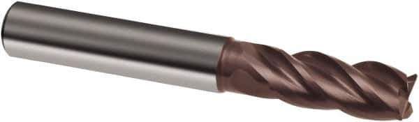 Guhring - 1/2", 2" LOC, 1/2" Shank Diam, 4-1/2" OAL, 4 Flute, Solid Carbide Square End Mill - Single End, Nano-A Finish, Spiral Flute, 36/38° Helix, Centercutting, Right Hand Cut, Right Hand Flute, Series 4258 - USA Tool & Supply