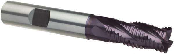 Guhring - 3/4", 2-1/4" LOC, 3/4" Shank Diam, 5" OAL, 4 Flute, Solid Carbide Square End Mill - Single End, FIREX Finish, Spiral Flute, 30/32° Helix, Centercutting, Right Hand Cut, Right Hand Flute, Series 4256 - USA Tool & Supply