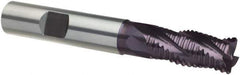 Guhring - 3/4", 2-1/4" LOC, 3/4" Shank Diam, 5" OAL, 4 Flute, Solid Carbide Square End Mill - Single End, FIREX Finish, Spiral Flute, 30/32° Helix, Centercutting, Right Hand Cut, Right Hand Flute, Series 4256 - USA Tool & Supply