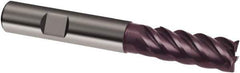 Guhring - 12mm, 26mm LOC, 12mm Shank Diam, 83mm OAL, 5 Flute, Solid Carbide Square End Mill - Single End, FIREX Finish, Spiral Flute, 45° Helix, Centercutting, Right Hand Cut, Right Hand Flute, Series 6710 - USA Tool & Supply