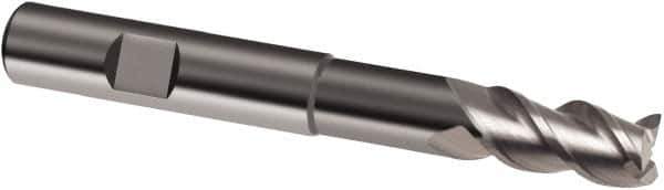 Guhring - 20mm, 26mm LOC, 20mm Shank Diam, 126mm OAL, 3 Flute, Solid Carbide Square End Mill - Single End, Uncoated, Spiral Flute, 39/40/41° Helix, Centercutting, Right Hand Cut, Right Hand Flute, Series 6703 - USA Tool & Supply