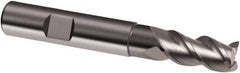 Guhring - 8mm, 16mm LOC, 8mm Shank Diam, 63mm OAL, 3 Flute, Solid Carbide Square End Mill - Single End, Uncoated, Spiral Flute, 39/40/41° Helix, Centercutting, Right Hand Cut, Right Hand Flute, Series 6702 - USA Tool & Supply