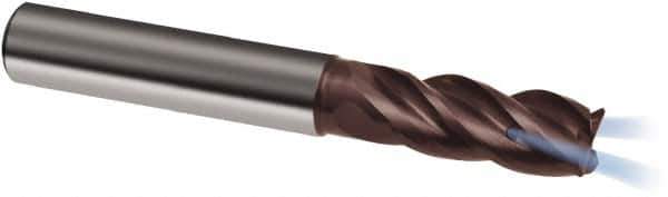 Guhring - 8mm, 19mm LOC, 8mm Shank Diam, 63mm OAL, 4 Flute, Solid Carbide Square End Mill - Single End, Nano-A Finish, Spiral Flute, 36/38° Helix, Centercutting, Right Hand Cut, Right Hand Flute, Series 6700 - USA Tool & Supply