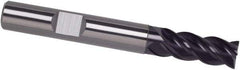Guhring - 1/2", 3" LOC, 1/2" Shank Diam, 5" OAL, 4 Flute, Solid Carbide Square End Mill - Single End, FIREX Finish, Spiral Flute, 35/38° Helix, Centercutting, Right Hand Cut, Right Hand Flute, Series 4252 - USA Tool & Supply