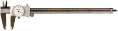 Mitutoyo - 0" to 12" Range, 0.001" Graduation, 0.1" per Revolution, Dial Caliper - White Face, Accurate to 0.0020", 64mm Jaw Length - USA Tool & Supply