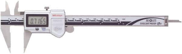 Mitutoyo - 0 to 150mm Range, 0.01mm Resolution, IP67 Electronic Caliper - 0.001" Accuracy, SPC Output - USA Tool & Supply