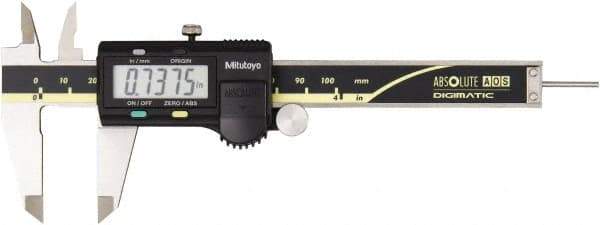Mitutoyo - 0 to 100mm Range, 0.01mm Resolution, Electronic Caliper - 0.001" Accuracy - USA Tool & Supply