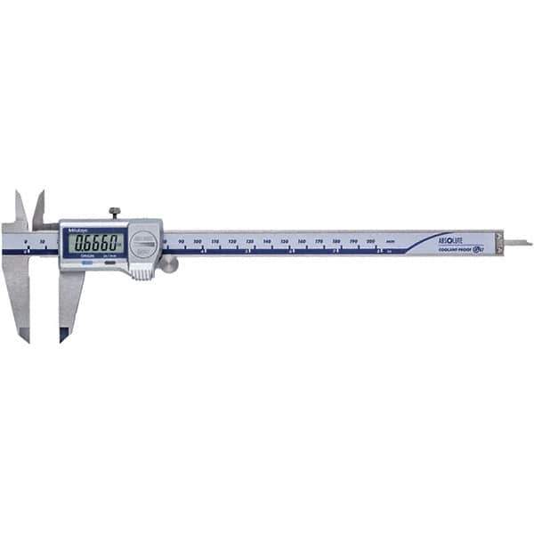 Mitutoyo - 0 to 200mm Range, 0.01mm Resolution, IP67 Electronic Caliper - 0.001" Accuracy - USA Tool & Supply