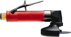 Chicago Pneumatic - 4" Wheel Diam, 13,500 RPM, Pneumatic Angle & Disc Grinder - 3/8-24 Spindle, 17.6 CFM, Rear Exhaust - USA Tool & Supply