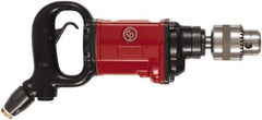 Chicago Pneumatic - 5/8" Keyed Chuck - D-Handle with Side Handle, 800 RPM, 20 LPS, 1 hp - USA Tool & Supply