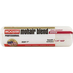 Wooster Brush - 1/4" Nap, 7" Wide Paint Roller Cover - Smooth Texture, Mohair Blend - USA Tool & Supply