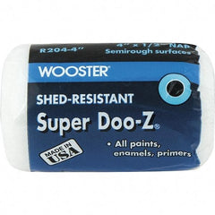 Wooster Brush - 1/2" Nap, 4" Wide Paint Roller Cover - Semi-Rough Texture, Woven - USA Tool & Supply