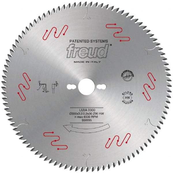 Freud - 220mm Diam, 30mm Arbor Hole Diam, 64 Tooth Wet & Dry Cut Saw Blade - Carbide-Tipped, Standard Round Arbor - USA Tool & Supply