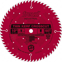 Freud - 10" Diam, 5/8" Arbor Hole Diam, 60 Tooth Wet & Dry Cut Saw Blade - Carbide-Tipped, Standard Round Arbor - USA Tool & Supply