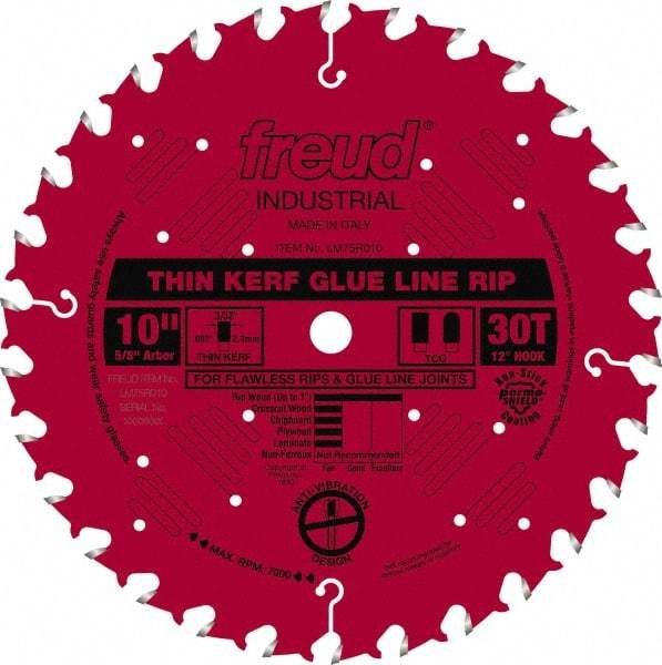 Freud - 10" Diam, 5/8" Arbor Hole Diam, 30 Tooth Wet & Dry Cut Saw Blade - Carbide-Tipped, Standard Round Arbor - USA Tool & Supply