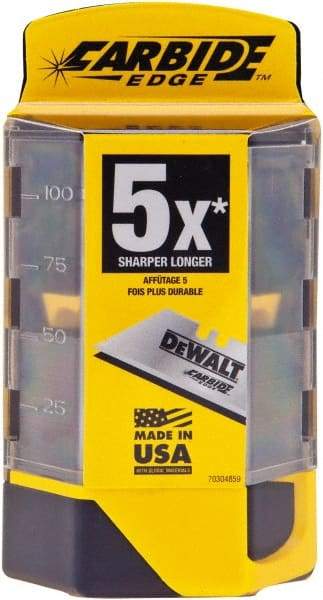 DeWALT - 50 Piece Steel Utility Knife Blade - 2-1/2" OAL - USA Tool & Supply