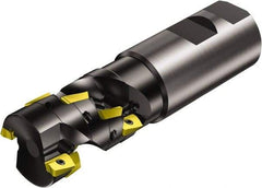 Sandvik Coromant - 1-1/4" Cut Diam, 1.77" Max Depth of Cut, 1-1/4" Shank Diam, 4.663" OAL, Indexable Square Shoulder End Mill - Multiple Insert Styles, Weldon Shank, 90° Lead Angle, Series CoroMill 390 - USA Tool & Supply