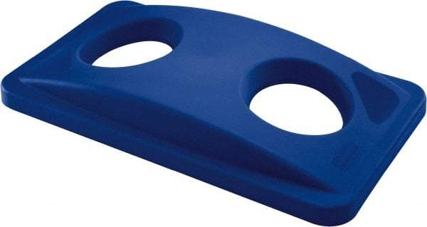 Rubbermaid - Rectangle Lid for Use with Rectangular Recycle Containers - Blue, For Slim Jim Trash Cans - USA Tool & Supply