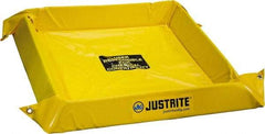 Justrite - 40 Gal Low Wall Berm - 4" High x 4' Wide x 4" Long - USA Tool & Supply