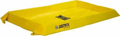 Justrite - 60 Gal Low Wall Berm - 4" High x 4' Wide x 6" Long - USA Tool & Supply