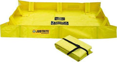 Justrite - 119 Gal Low Wall Berm - 4' Wide x 6" Long - USA Tool & Supply