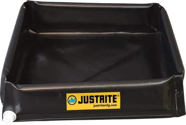 Justrite - 70 Gal Low Wall Berm - 4' Wide x 5" Long - USA Tool & Supply