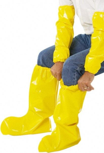 PolyConversions - Size L, Polyolefin, Non-Skid Boot Cover - Yellow, Chemical Resistant - USA Tool & Supply