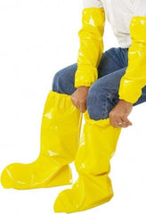 PolyConversions - Size M, Polyolefin, Non-Skid Boot Cover - Yellow, Chemical Resistant - USA Tool & Supply